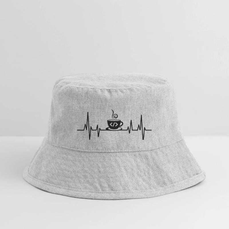 Kaffee-Codierung Heartbeat Coder Entwickler Nerd Coffe Stanley/Stella recycelter Bucket Hat