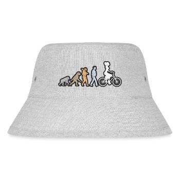 bike female white grunge - Stanley/Stella Recycled Bucket Hat - heather grey - Front