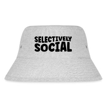 Selectively Social Sayings For Introverts - Stanley/Stella Recycled Bucket Hat - heather grey - Front