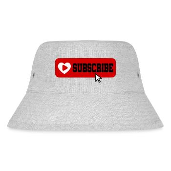 Fabelhaftes Symbol für die Schaltfläche "Abonnieren" des YouTube-Kanals - Stanley/Stella recycelter Bucket Hat - Grau meliert - Vorne