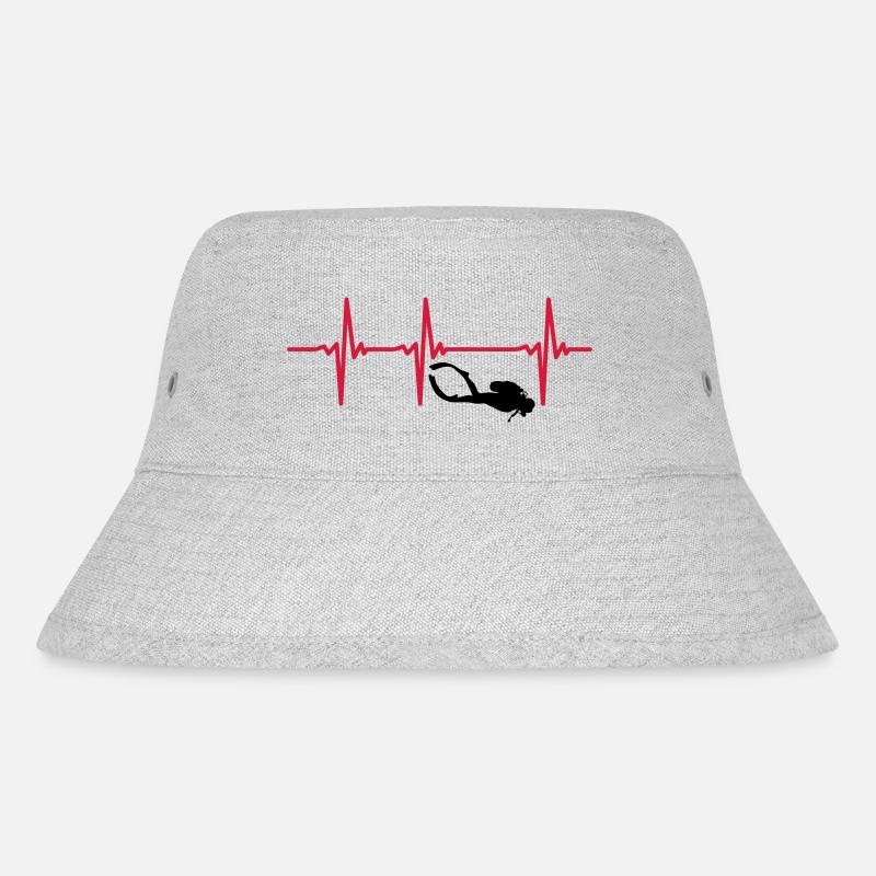 Herzschlag Tauchen mit Gerät - Gerätetauchen - Stanley/Stella recycelter Bucket Hat - Grau meliert