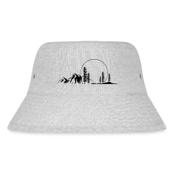Mountains forest retro moon - Stanley/Stella Recycled Bucket Hat - heather grey - Front