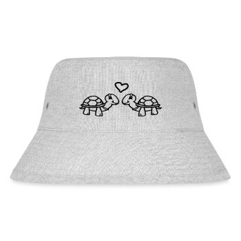 Turtles with heart - Stanley/Stella Recycled Bucket Hat - heather grey - Front