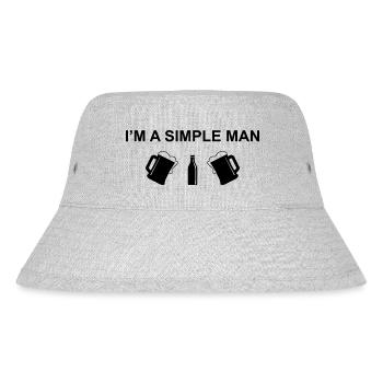 Beer Beer Wine Vino Party - Stanley/Stella Recycled Bucket Hat - heather grey - Front