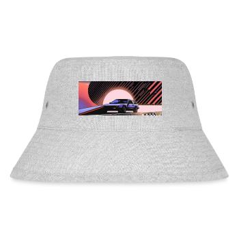 Synthwave Sportwagen Auto since fiction future - Stanley/Stella recycelter Bucket Hat - Grau meliert - Vorne