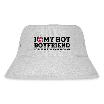 I Love My Hot Boyfriend - So Pls Stay Away From Me - Stanley/Stella Recycled Bucket Hat - heather grey - Front