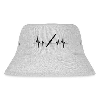Oboe Player ECG Heartbeat Marching Band Instrument - Stanley/Stella Recycled Bucket Hat - heather grey - Front