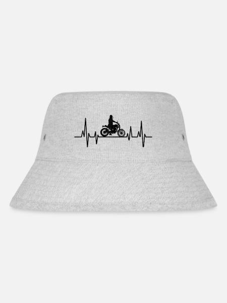 Herzschlag Motorrad Biker Mama Motorradfahren Motorrad Motorrad - Stanley/Stella recycelter Bucket Hat - Grau meliert