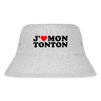 J' aime mon tonton cadeau oncle coeur rouge - Bob recyclé Stanley/Stella - gris chiné - Devant