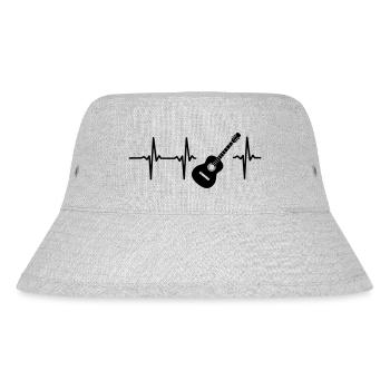 EIN HERZ SCHLÄGT FÜR DIE GITARRE - Stanley/Stella recycelter Bucket Hat - Grau meliert - Vorne