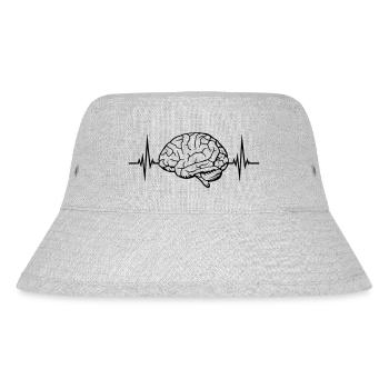 Pulse Heartbeat Brain - Stanley/Stella Recycled Bucket Hat - heather grey - Front