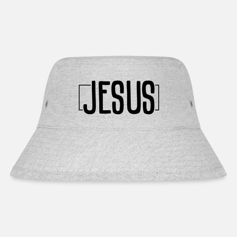 Jesus - Stanley/Stella recycelter Bucket Hat - Grau meliert