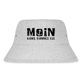Moin - ganz dünnes Eis - Morgenmuffel - Stanley/Stella recycelter Bucket Hat - Grau meliert - Vorne