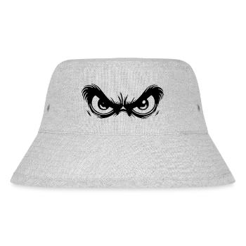Grimmige Augen mit starrem Blick - Stanley/Stella recycelter Bucket Hat - Grau meliert - Vorne