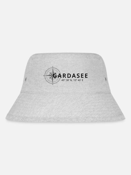 Gardasee (Lago di Garda) Kompass - Stanley/Stella recycelter Bucket Hat - Grau meliert