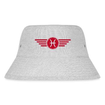 Zodiac sign Pisces, exclusive t-shirt design - Stanley/Stella Recycled Bucket Hat - heather grey - Front
