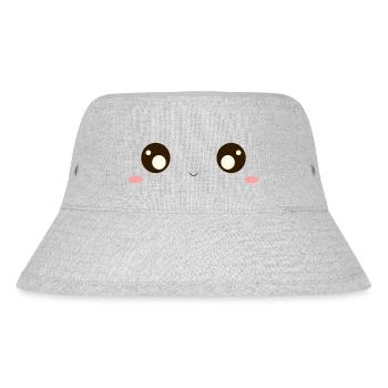 Adorable Kawaii Face - Stanley/Stella Recycled Bucket Hat - heather grey - Front