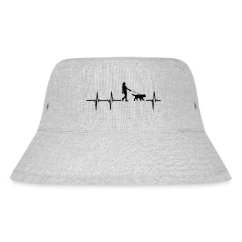 Puls Hund Spazieren Herzschlag Geschenk - Stanley/Stella recycelter Bucket Hat - Grau meliert - Vorne