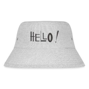 Hello Print von Iza Fabian,Shirt,Pullover und co. - Stanley/Stella recycelter Bucket Hat - Grau meliert - Vorne