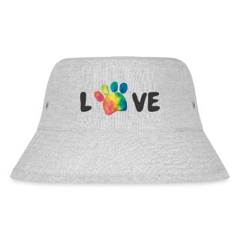Love Regenbogen Tatzen Pfoten - Stanley/Stella recycelter Bucket Hat - Grau meliert - Vorne