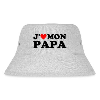 J' aime mon papa cadeau fête des pères coeur rouge - Bob recyclé Stanley/Stella - gris chiné - Devant