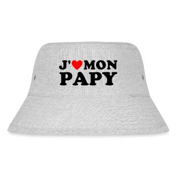 J' aime mon papy cadeau grand-père coeur rouge - Bob recyclé Stanley/Stella - gris chiné - Devant