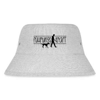 Führungskraft Mann Hund Gassi gehen Herrchen - Stanley/Stella recycelter Bucket Hat - Grau meliert - Vorne