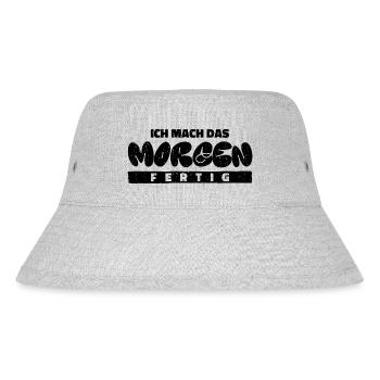 Witziges "Ich Mach Das Morgen Fertig" Design - Stanley/Stella recycelter Bucket Hat - Grau meliert - Vorne