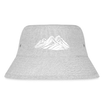Berge Symbol Icon Silhouette - Stanley/Stella recycelter Bucket Hat - Grau meliert - Vorne