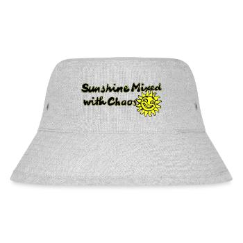 Sonnenschein gemischt mit Chaos - Stanley/Stella recycelter Bucket Hat - Grau meliert - Vorne