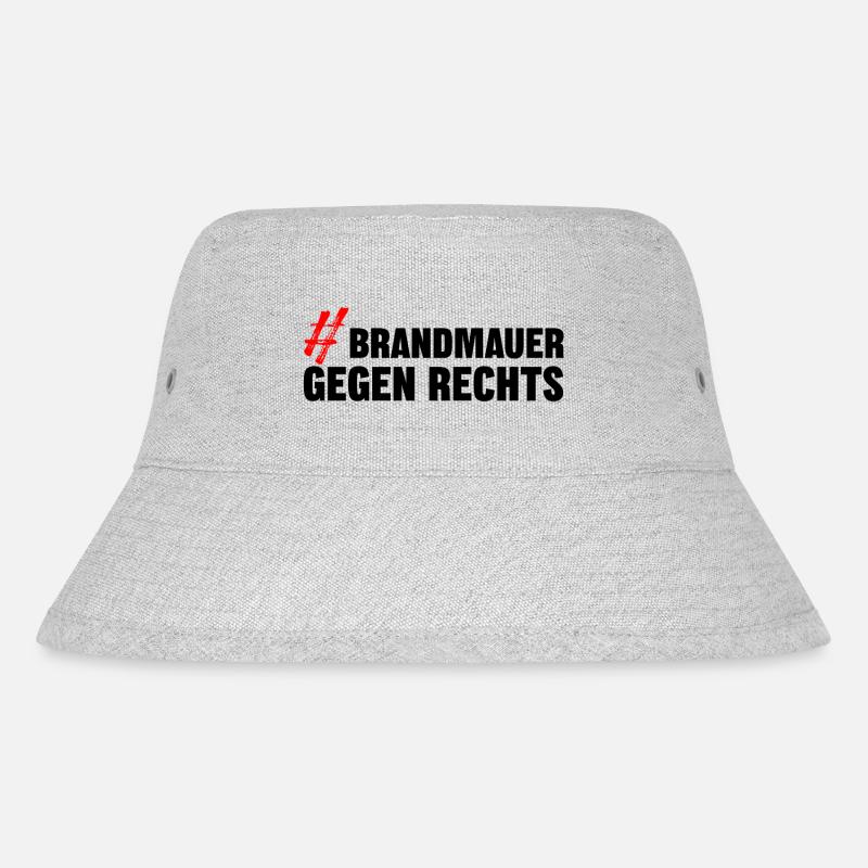 BRANDMAUER GEGEN RECHTS - Stanley/Stella recycelter Bucket Hat - Grau meliert