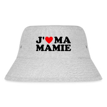 J' aime ma mamie cadeau grand-mère coeur rouge - Bob recyclé Stanley/Stella - gris chiné - Devant