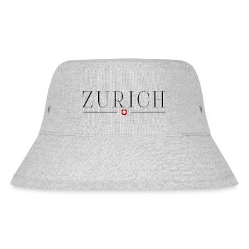 Zürich, Schweiz Stil Design T-Shirt - Stanley/Stella recycelter Bucket Hat - Grau meliert - Vorne