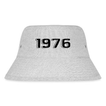 Jahrgang 1976 geboren Geburtstag Retro 1976 - Stanley/Stella recycelter Bucket Hat - Grau meliert - Vorne