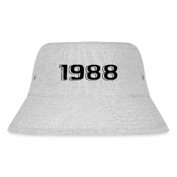 Jahrgang 1988 geboren Geburtstag Retro 1988 - Stanley/Stella recycelter Bucket Hat - Grau meliert - Vorne