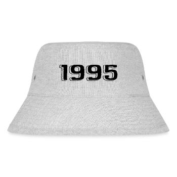 Jahrgang 1995 geboren Geburtstag Retro 1995 - Stanley/Stella recycelter Bucket Hat - Grau meliert - Vorne