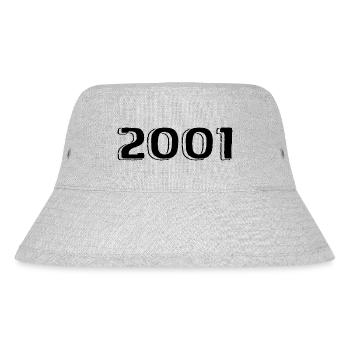 Jahrgang 2001 geboren Geburtstag Retro 2001 - Stanley/Stella recycelter Bucket Hat - Grau meliert - Vorne