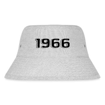Jahrgang 1966 geboren Geburtstag Retro 1966 - Stanley/Stella recycelter Bucket Hat - Grau meliert - Vorne