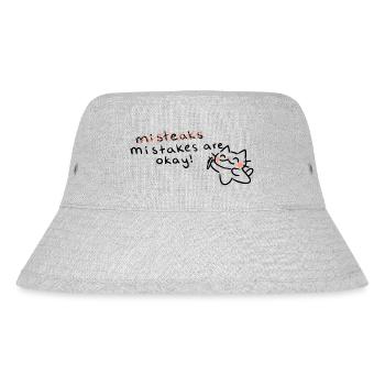 Mistakes are okay cat - Stanley/Stella Recycled Bucket Hat - heather grey - Front
