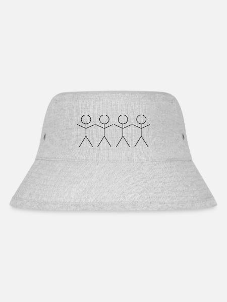 4 Strichmännchen - Stanley/Stella recycelter Bucket Hat - Grau meliert