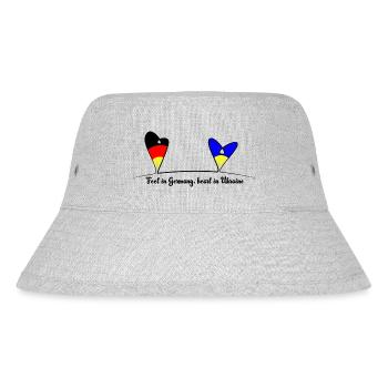 Feet in Germany, heart in Ukraine - Stanley/Stella recycelter Bucket Hat - Grau meliert - Vorne