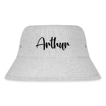 Name - Arthur - Stanley/Stella recycelter Bucket Hat - Grau meliert - Vorne