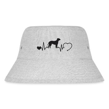 Bullmastiff mit Herzschlag - Stanley/Stella recycelter Bucket Hat - Grau meliert - Vorne