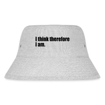 Ich denke, deshalb bin ich Zitat - Stanley/Stella recycelter Bucket Hat - Grau meliert - Vorne