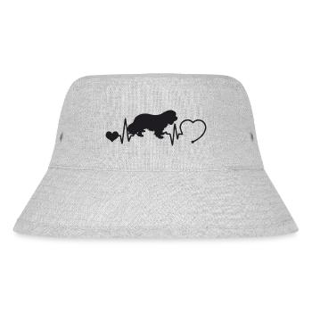 Cavalier King Charles Spaniel mit Herzschlag - Stanley/Stella recycelter Bucket Hat - Grau meliert - Vorne