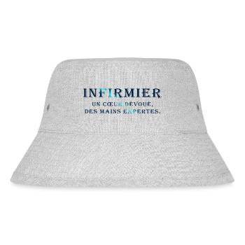 KRANKENSCHWESTER KRANKENSCHWESTER DOKTOR HUMOR DRÖLES M - Stanley/Stella recycelter Bucket Hat - Grau meliert - Vorne