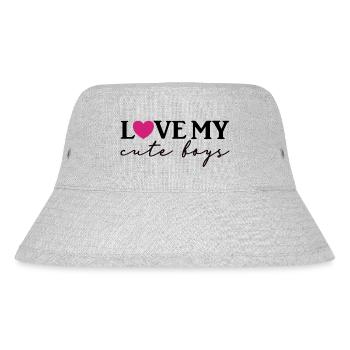 Love my cute boys - Stanley/Stella Recycled Bucket Hat - heather grey - Front