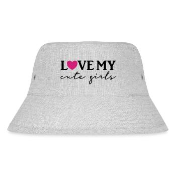 Love my cute girls - Stanley/Stella Recycled Bucket Hat - heather grey - Front