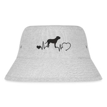 Old English Bulldog mit Herzschlag - Stanley/Stella recycelter Bucket Hat - Grau meliert - Vorne
