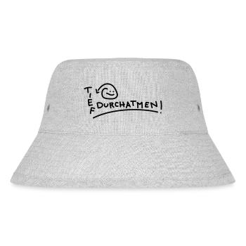 Atmung gegen Stress Sprüche - Stanley/Stella recycelter Bucket Hat - Grau meliert - Vorne